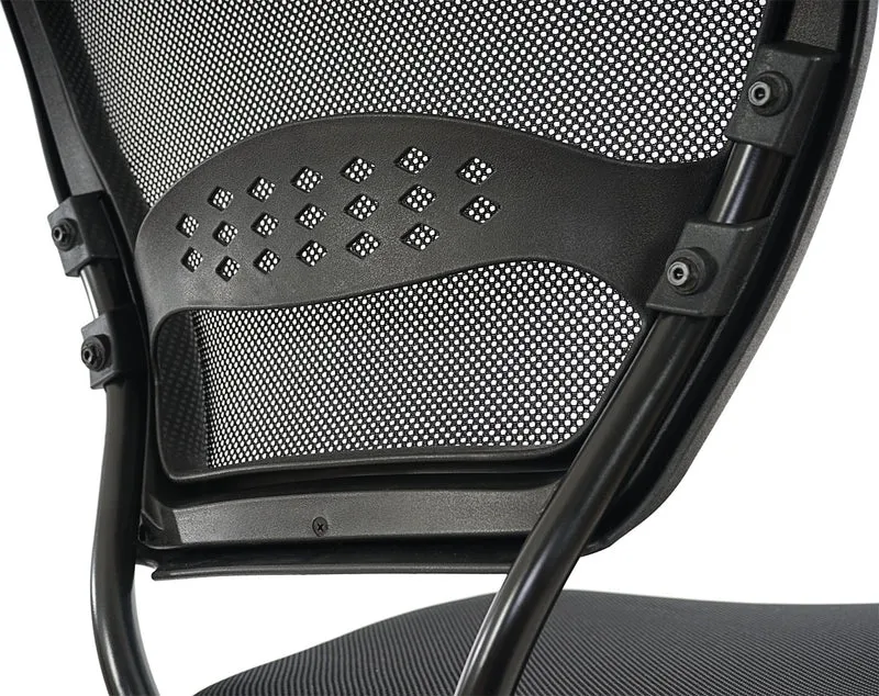 Fauteuil chaise de bureau sur roulettes pivotante en tissu mesh noir sans accoudoirs 04_0001913