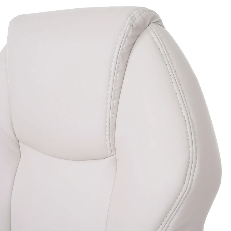 Fauteuil de bureau sur roulettes avec fonction massage chauffage pivotante en synthétique crème 04_0001917