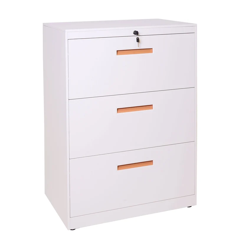 Armoire de bureau rangement en acier A4 tiroirs verrouillable 103x76x46cm blanc 04_0001030