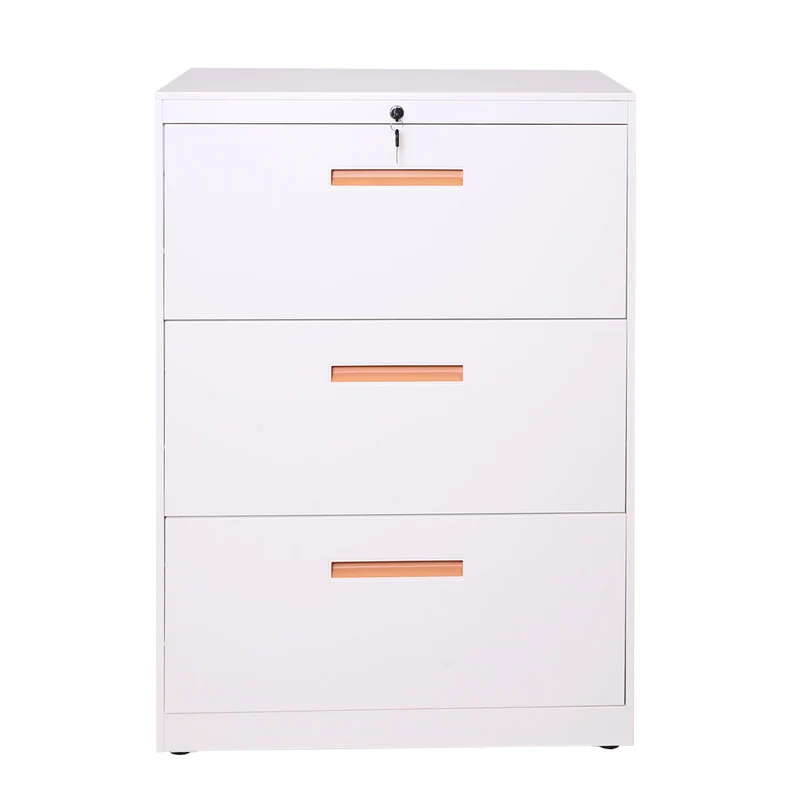 Armoire de bureau rangement en acier A4 tiroirs verrouillable 103x76x46cm blanc 04_0001030