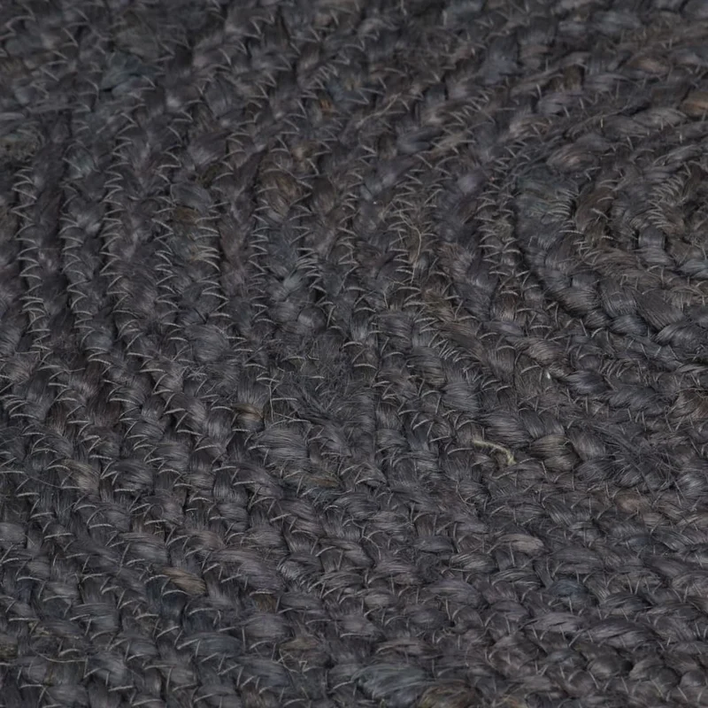 Tapis fait à la main Jute Rond 90 cm Gris foncé DEC023460