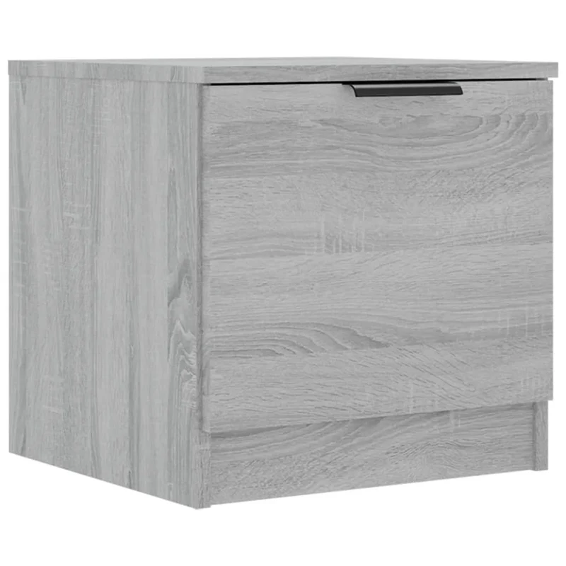 Lot de 2 tables de chevet avec compartiment avec porte 40 x 39 x 40 cm bois d'ingénierie gris DEC035715