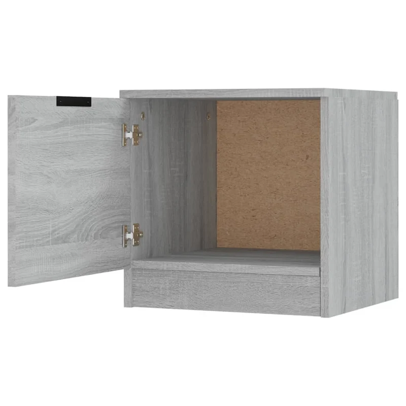 Lot de 2 tables de chevet avec compartiment avec porte 40 x 39 x 40 cm bois d'ingénierie gris DEC035715