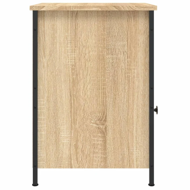 Table de chevet avec compartiment avec porte style industriel 40 x 42 x 60 cm bois d'ingénierie couleur chêne et fer DEC033871