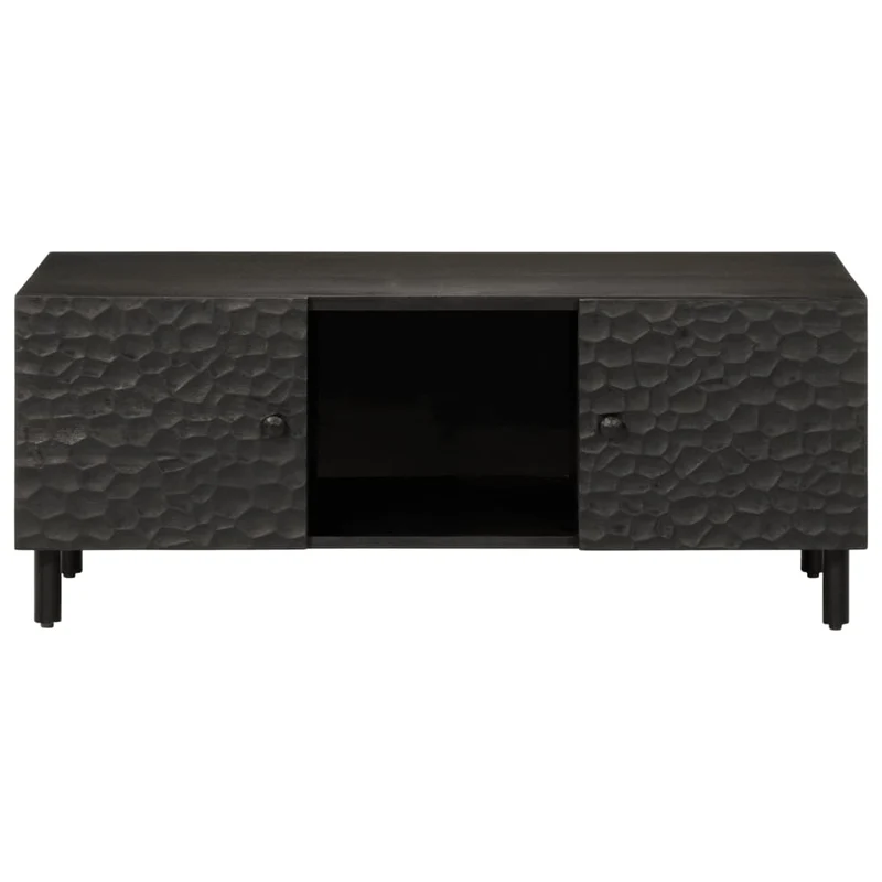 Table basse design moderne et contemporaine 100 x 54 x 40 cm bois massif de manguier noir et fer DEC039574