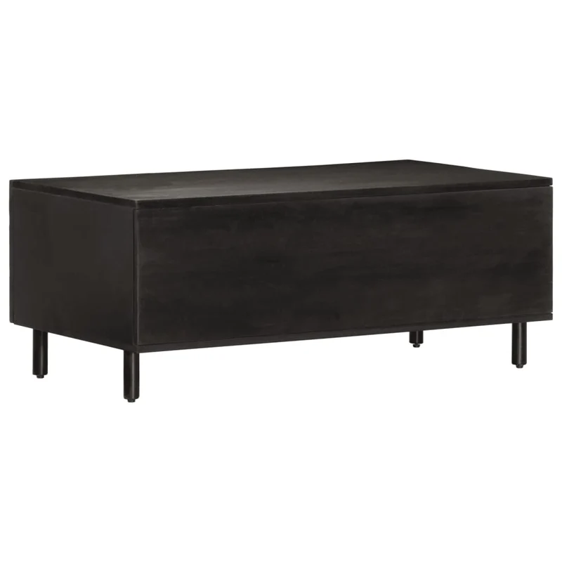 Table basse design moderne et contemporaine 100 x 54 x 40 cm bois massif de manguier noir et fer DEC039574