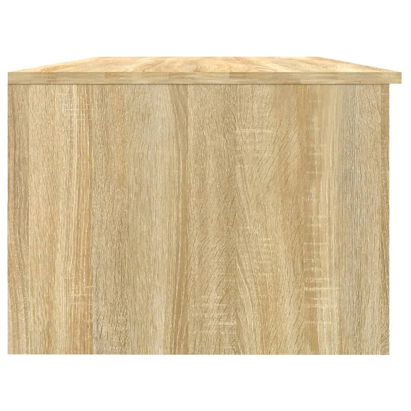 Table basse avec espace de rangement design moderne et contemporaine 102 x 50 x 36 cm bois d'ingénierie couleur chêne DEC038896