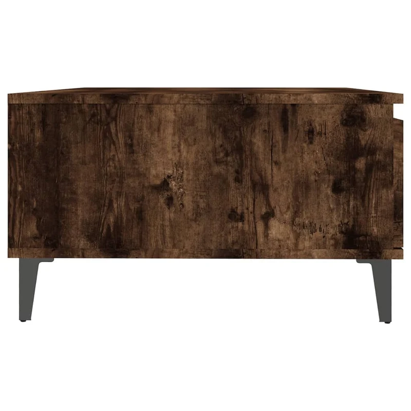 Table basse avec compartiment de rangement design rustique 90 x 60 x 35 cm bois d'ingénierie marron et métal DEC038553