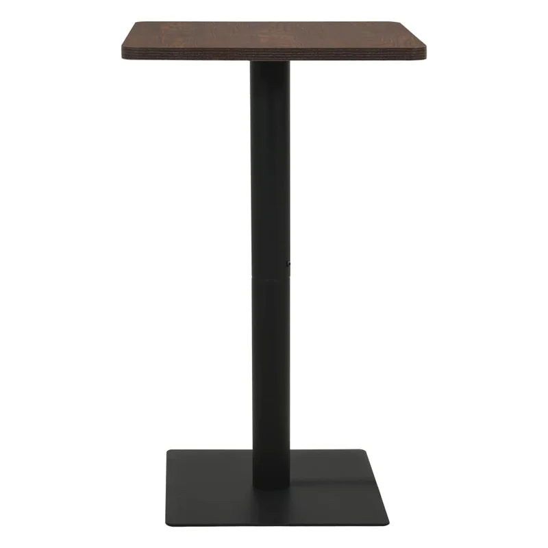 Table d'appoint auxiliaire table bistro 70 x 70 x 107 cm MDF marron foncé et acier noir DEC036547