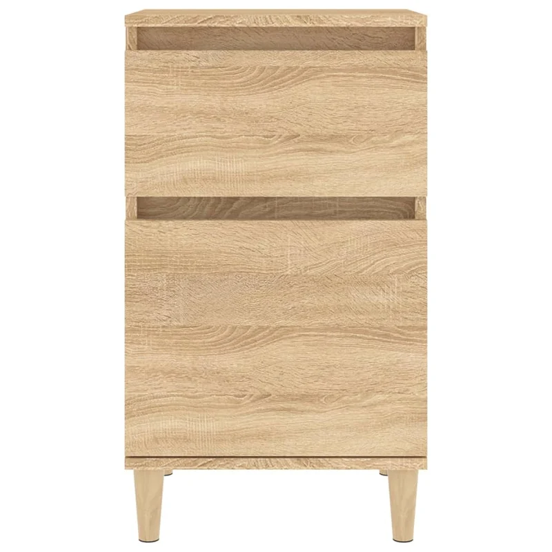 Lot de 2 tables de chevet avec tiroir et compartiment avec porte 40 x 35 x 70 cm bois d'ingénierie couleur chêne DEC035263