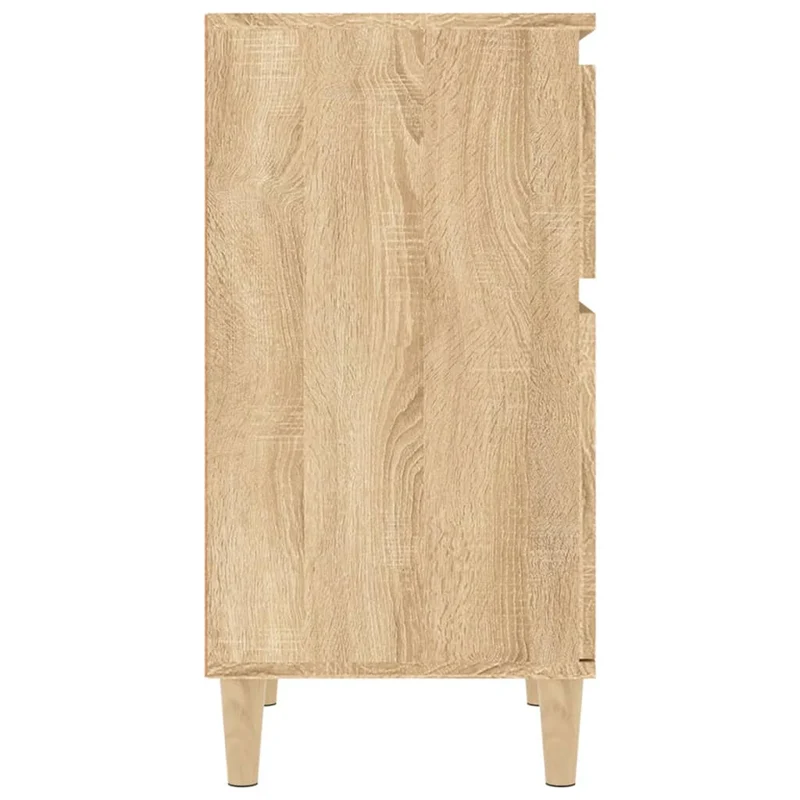 Lot de 2 tables de chevet avec tiroir et compartiment avec porte 40 x 35 x 70 cm bois d'ingénierie couleur chêne DEC035263