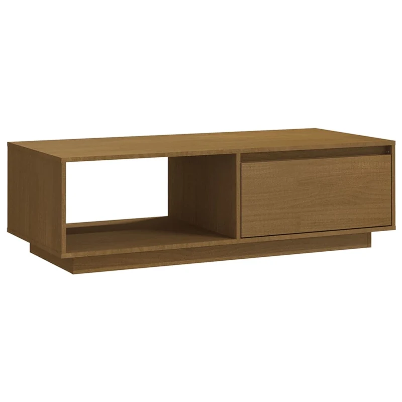 Table basse design moderne et contemporaine 110 x 50 x 33,5 cm bois de pin massif marron DEC039465