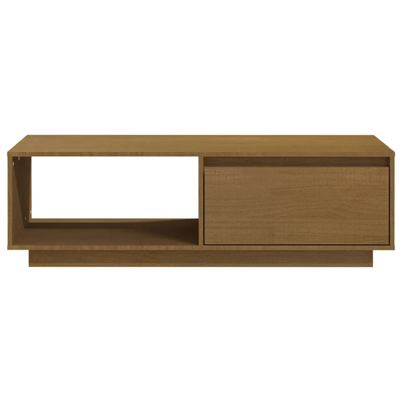 Table basse design moderne et contemporaine 110 x 50 x 33,5 cm bois de pin massif marron DEC039465
