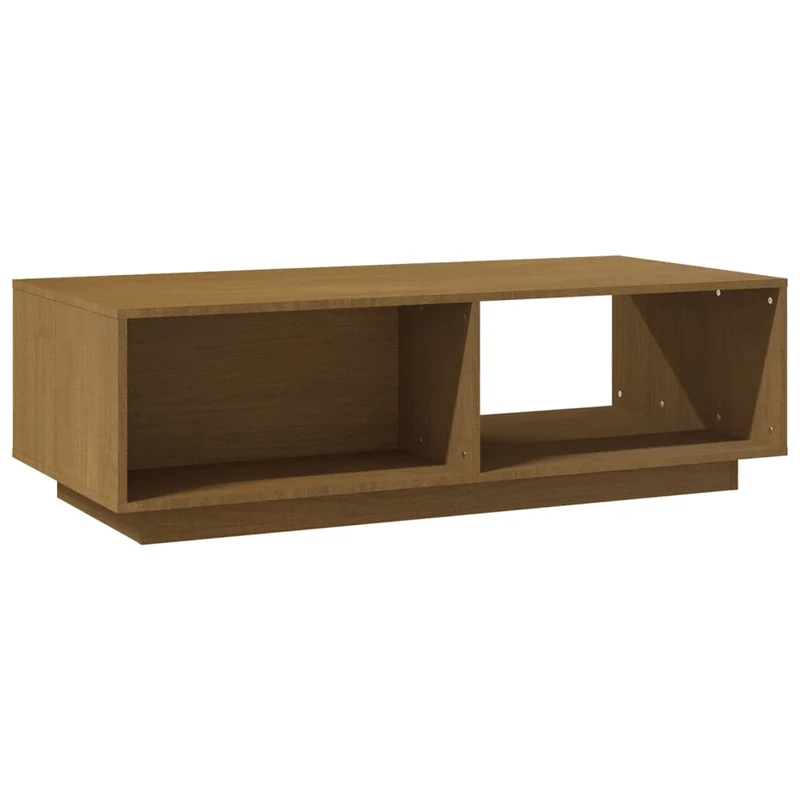 Table basse design moderne et contemporaine 110 x 50 x 33,5 cm bois de pin massif marron DEC039465