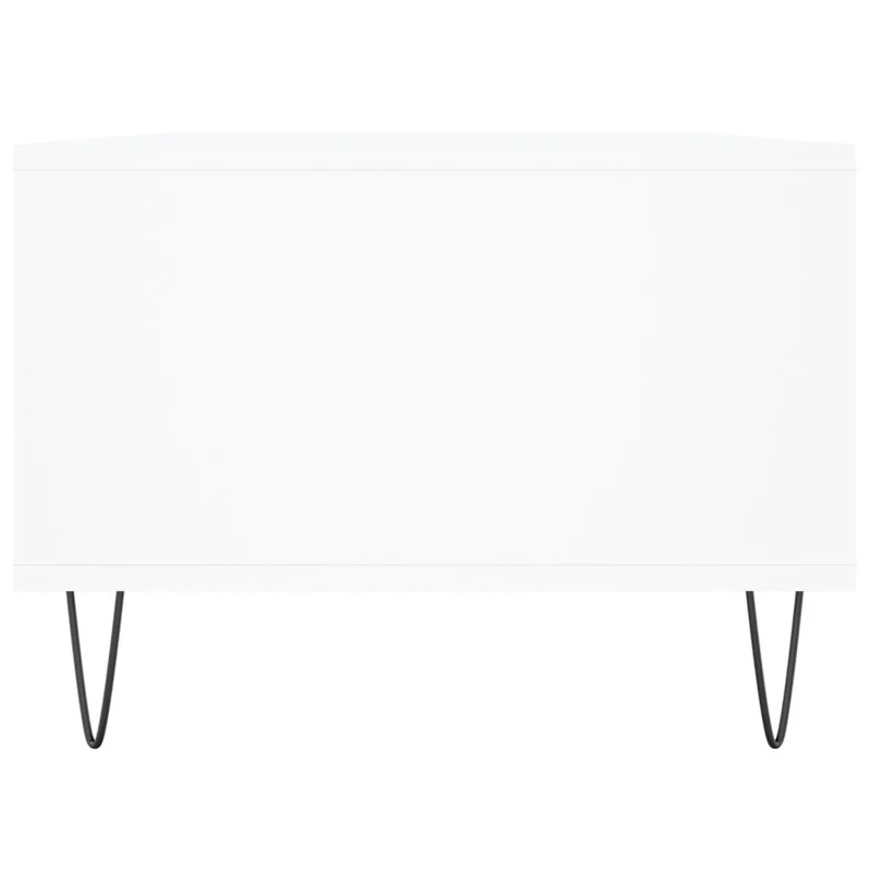 Table basse avec tiroir et 2 compartiments design moderne 90 x 50 x 36,5 cm bois d'ingénierie blanc et métal DEC038008