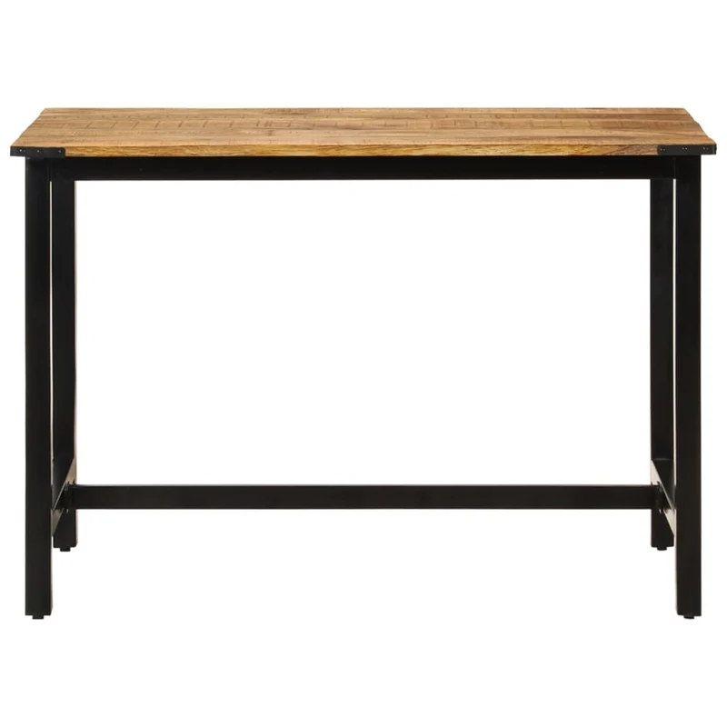 Table de salle à manger design industriel 110 x 60 x 76 cm bois de manguier et fer DEC036650