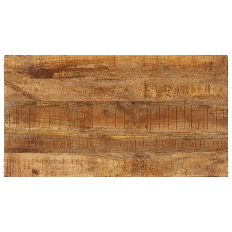Table de salle à manger design industriel 110 x 60 x 76 cm bois de manguier et fer DEC036650