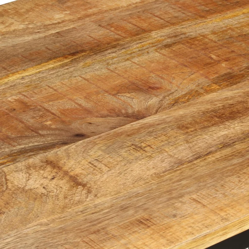 Table de salle à manger design industriel 110 x 60 x 76 cm bois de manguier et fer DEC036650