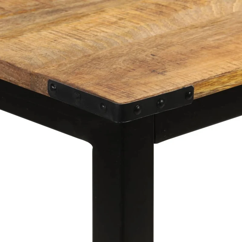 Table de salle à manger design industriel 110 x 60 x 76 cm bois de manguier et fer DEC036650