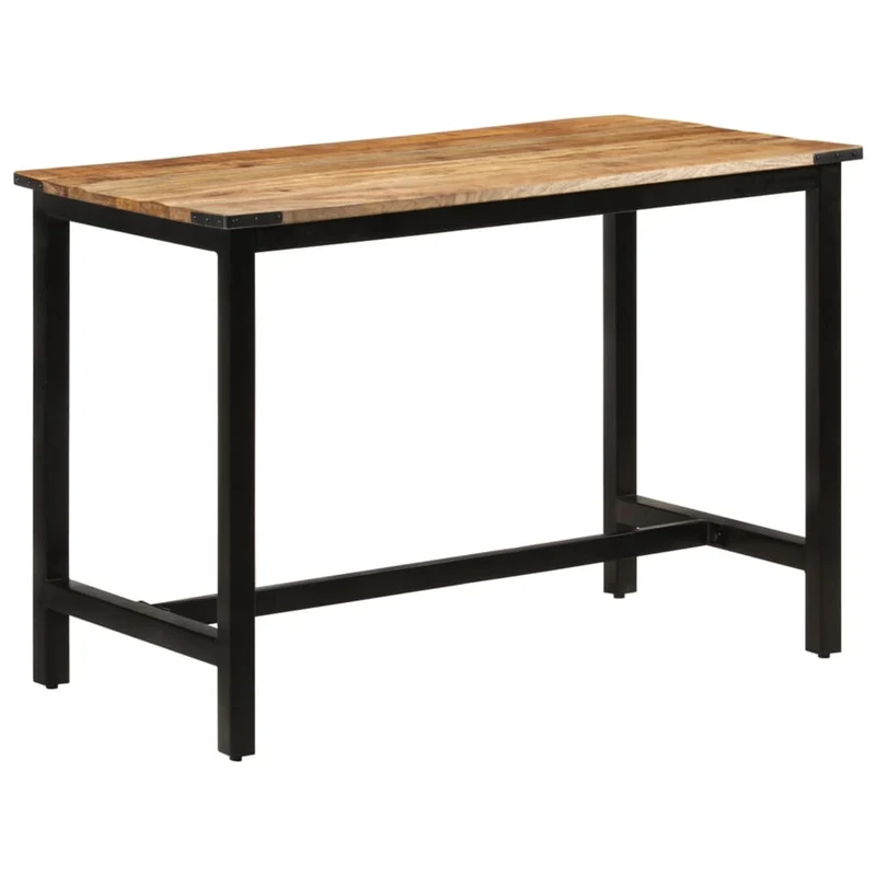 Table de salle à manger design industriel 110 x 60 x 76 cm bois de manguier et fer DEC036650