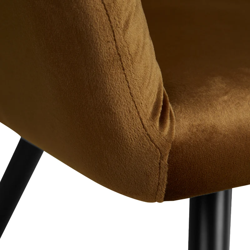 Chaise de salle à manger salon avec revêtement en velours confortable en marron CDS06005