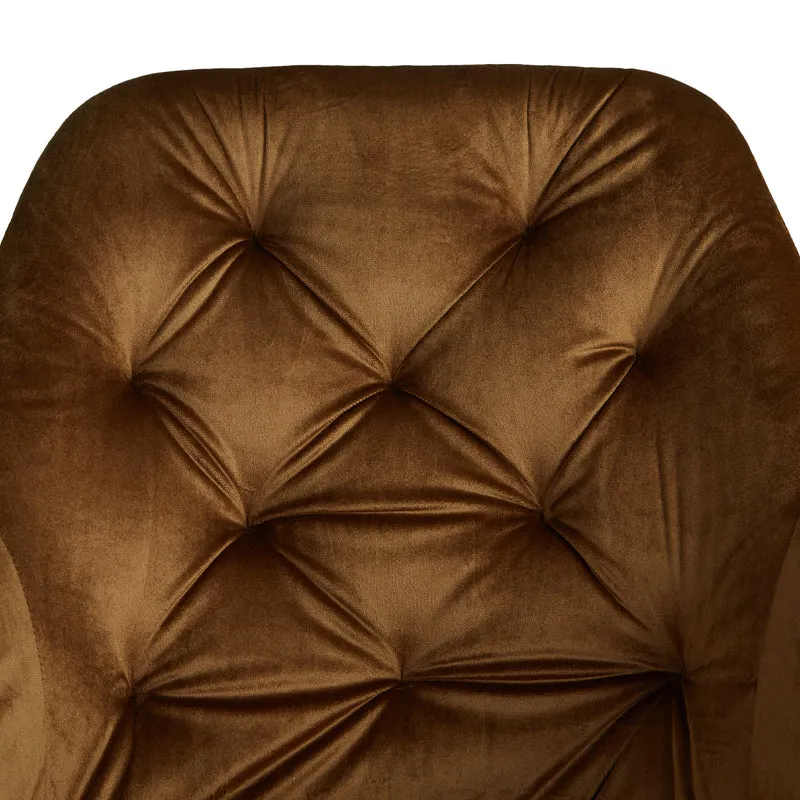 Chaise de salle à manger salon avec revêtement en velours confortable en marron CDS06005