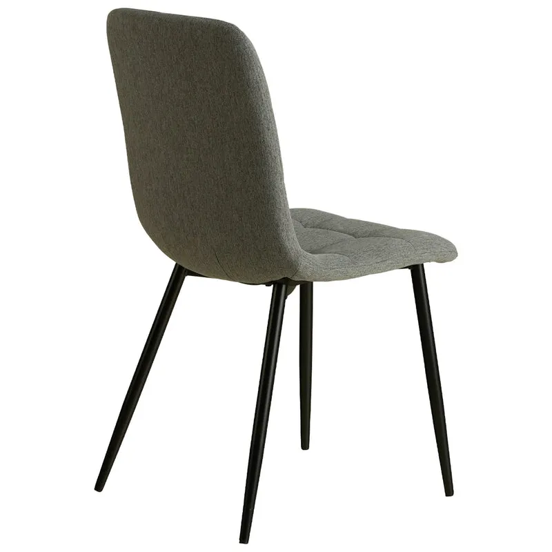 Chaise de salle à manger cuisine confortable et moderne en tissu gris pieds en métal noir CDS06001