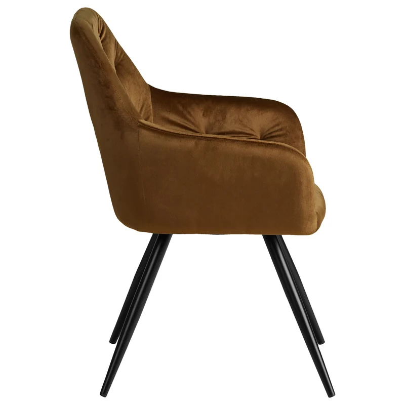 Lot de 2 chaises de salle à manger salon avec revêtement en velours confortable en marron CDS06105
