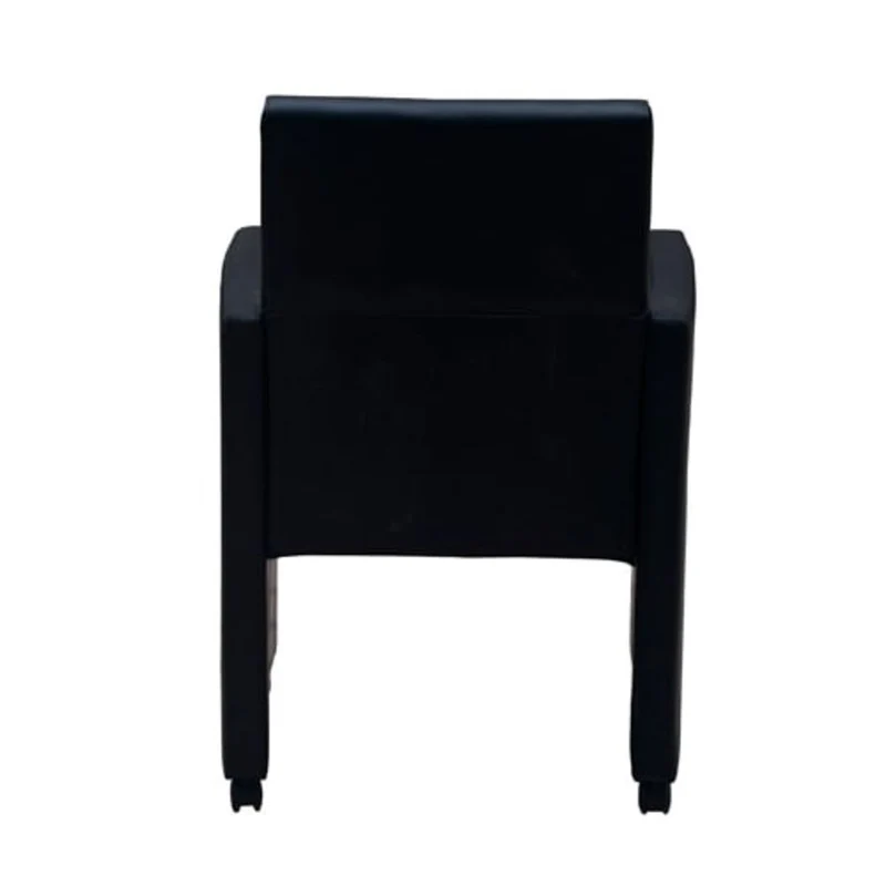 Lot de 2 chaises de salle à manger cuisine sur roulettes design moderne et ergonomique synthétique noir CDS020848