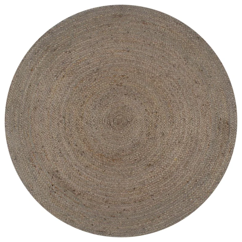 Tapis fait à la main Jute Rond 150 cm Gris DEC023459