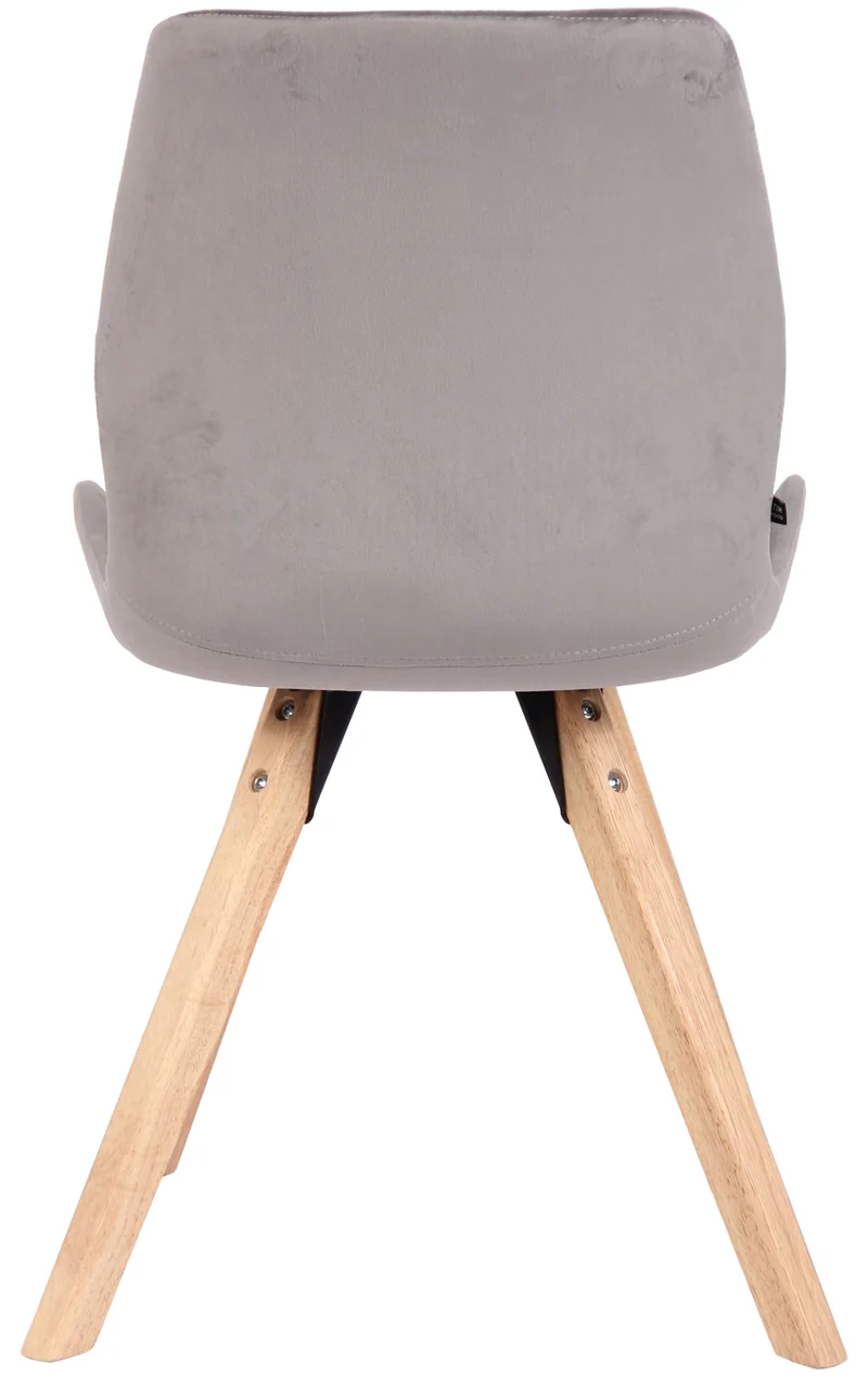 Lot de 2 chaises de salle à manger en velours gris style scandinave pieds bois CDS101126