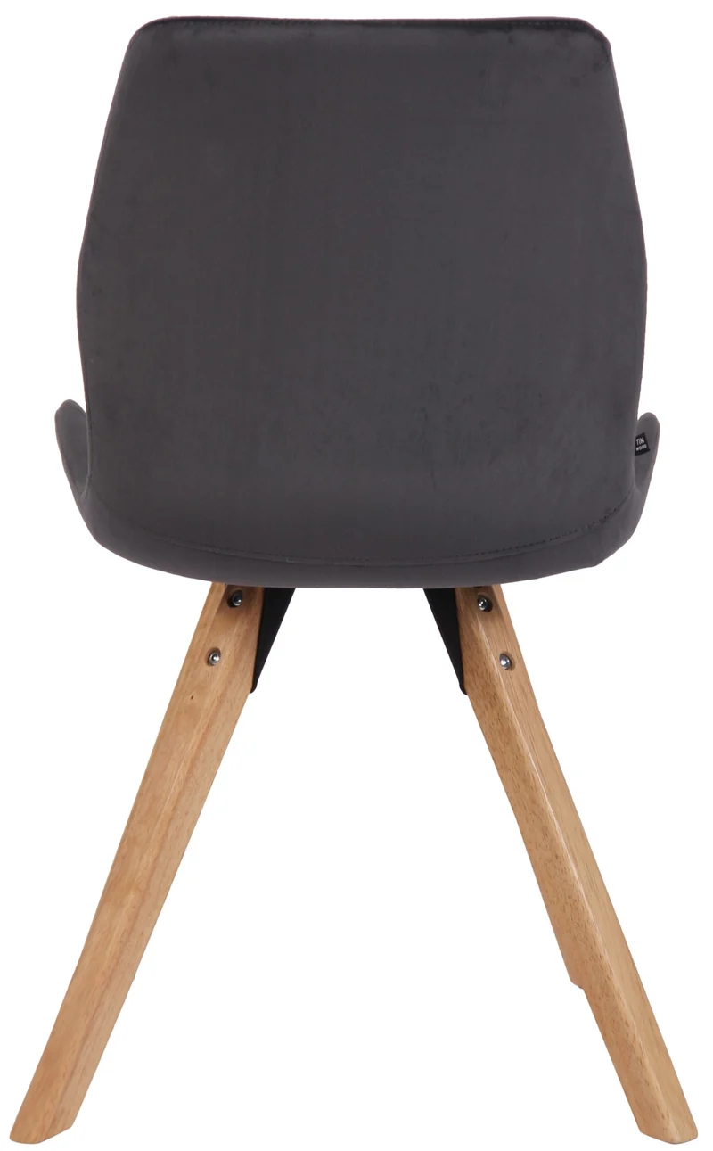 Lot de 2 chaises de salle à manger en velours gris foncé style scandinave pieds bois CDS101125