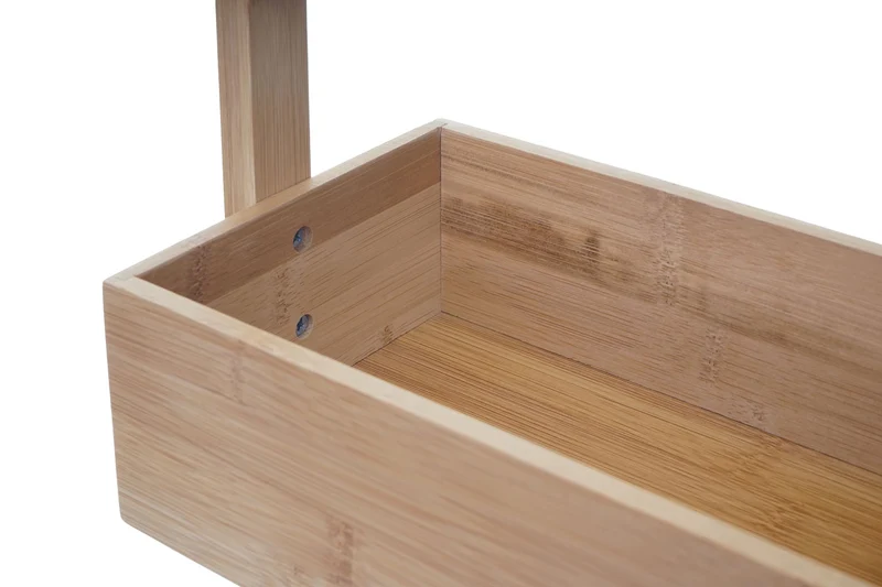 Étagère de salle de bain rangement avec 4 paniers bambou 88x28x15cm 04_0005168