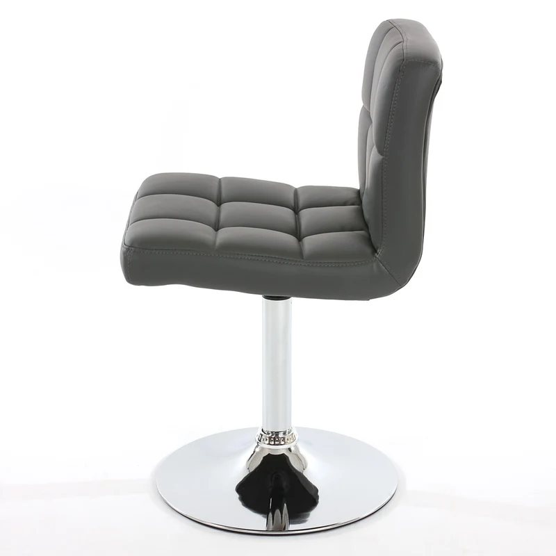 Lot de 2 chaises fauteuils de salle à manger en synthétique gris CDS04067