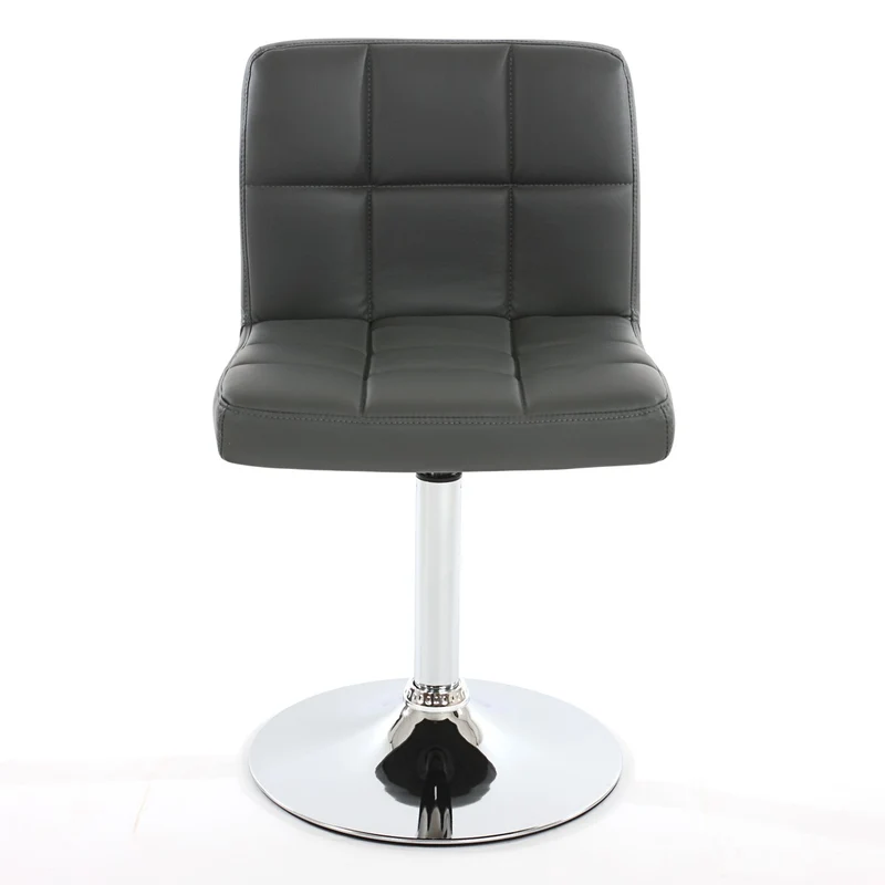 Lot de 2 chaises fauteuils de salle à manger en synthétique gris CDS04067