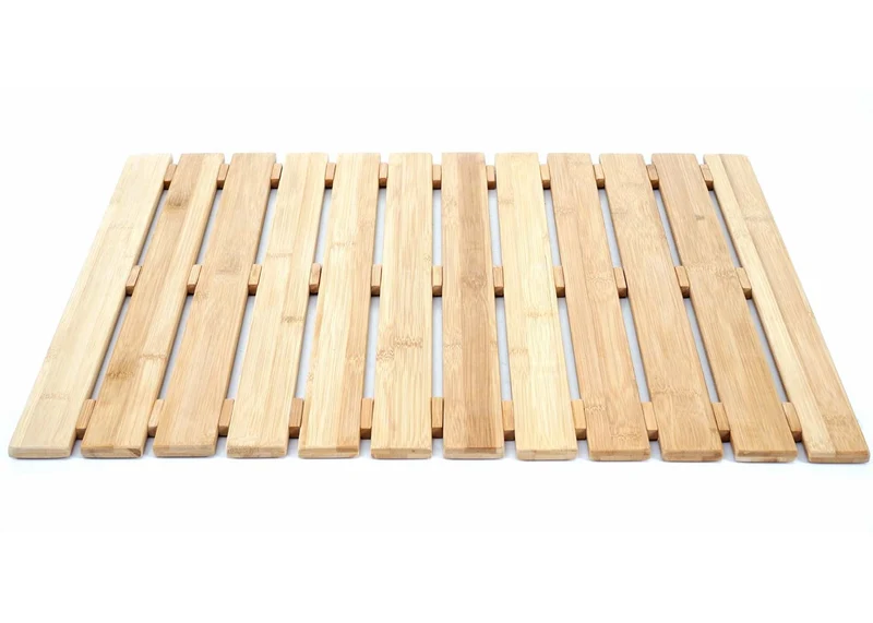 Tapis de bain douche Baignoire pour salle de bain en bambou antidérapant 60x50cm 04_0005346