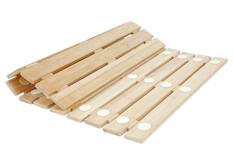 Tapis de bain douche Baignoire pour salle de bain en bambou antidérapant 60x50cm 04_0005346