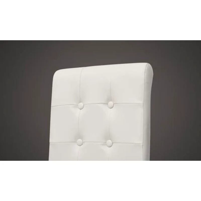 Lot de 2 chaises de salle à manger cuisine dossier capitonné en synthétique blanc CDS020205