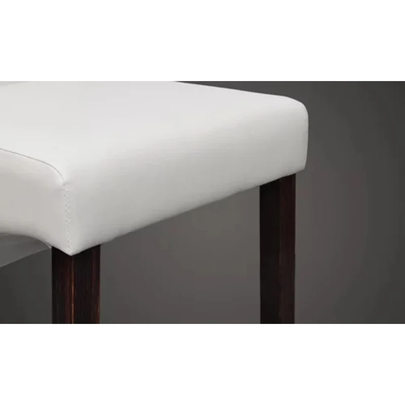 Lot de 2 chaises de salle à manger cuisine dossier capitonné en synthétique blanc CDS020205