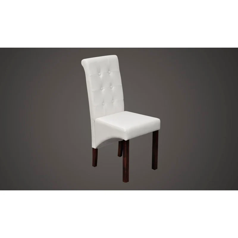 Lot de 4 chaises de salle à manger cuisine design antique synthétique blanc CDS021245