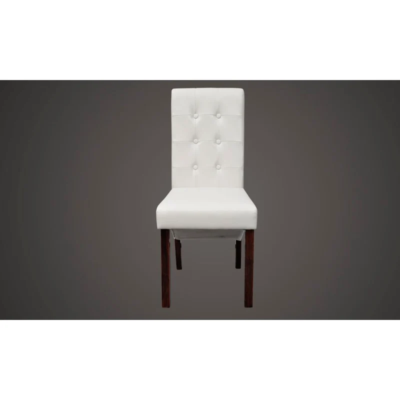 Lot de 4 chaises de salle à manger cuisine design antique synthétique blanc CDS021245