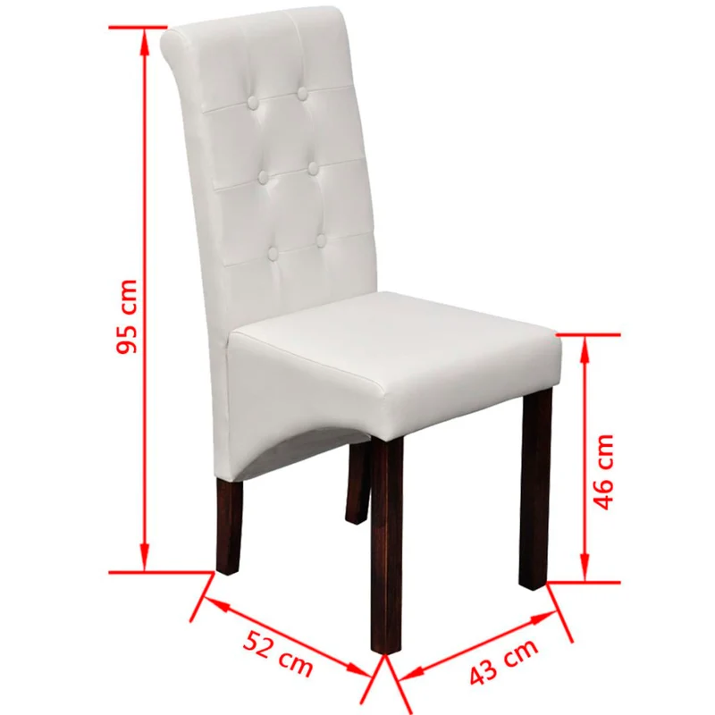 Lot de 4 chaises de salle à manger cuisine design antique synthétique blanc CDS021245