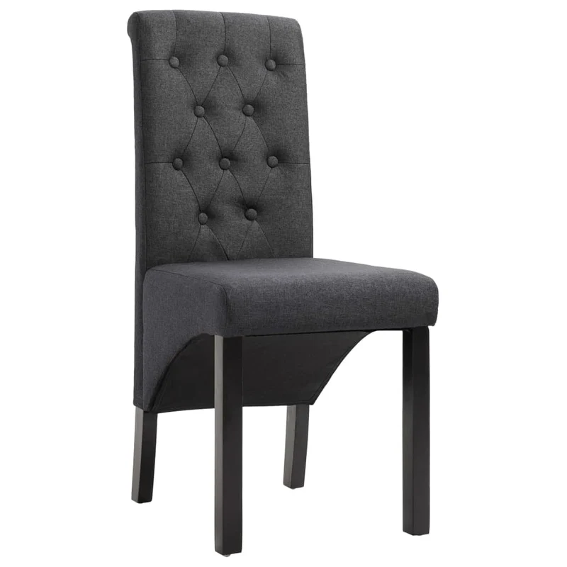Lot de 4 chaises de salle à manger cuisine design moderne tissu gris foncé CDS021188