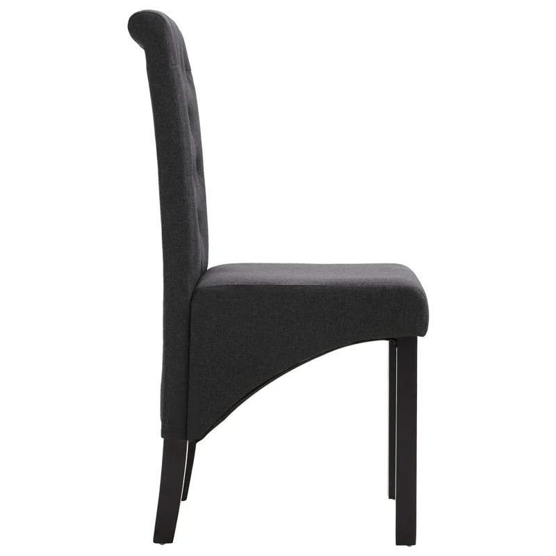 Lot de 4 chaises de salle à manger cuisine design moderne tissu gris foncé CDS021188