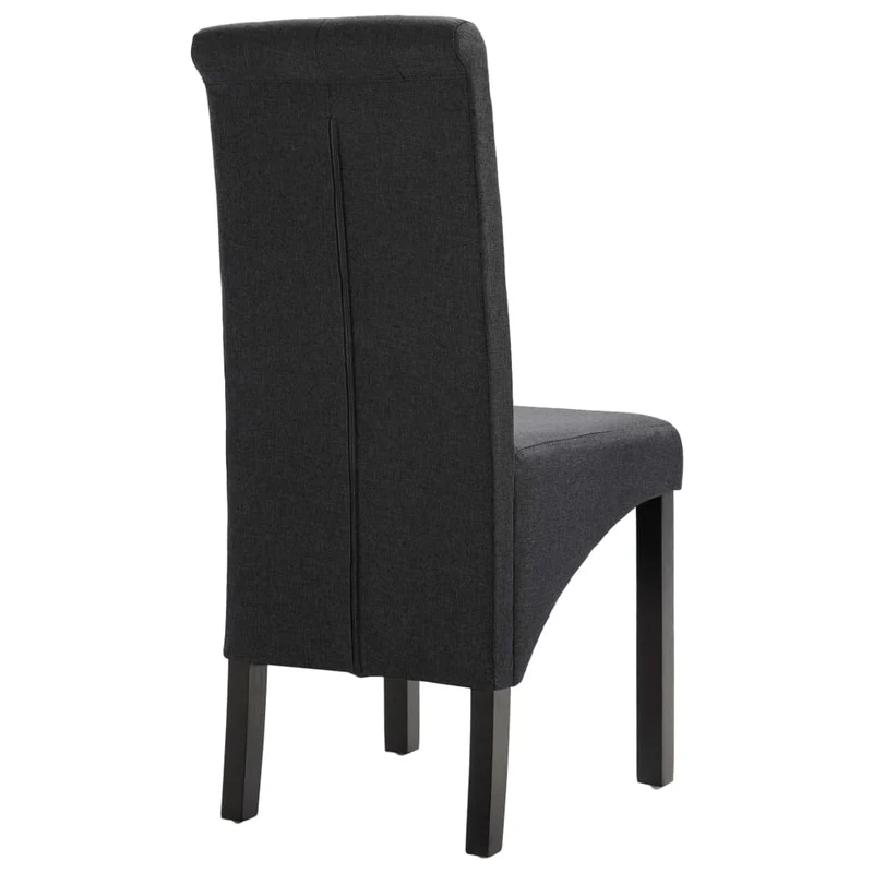 Lot de 4 chaises de salle à manger cuisine design moderne tissu gris foncé CDS021188