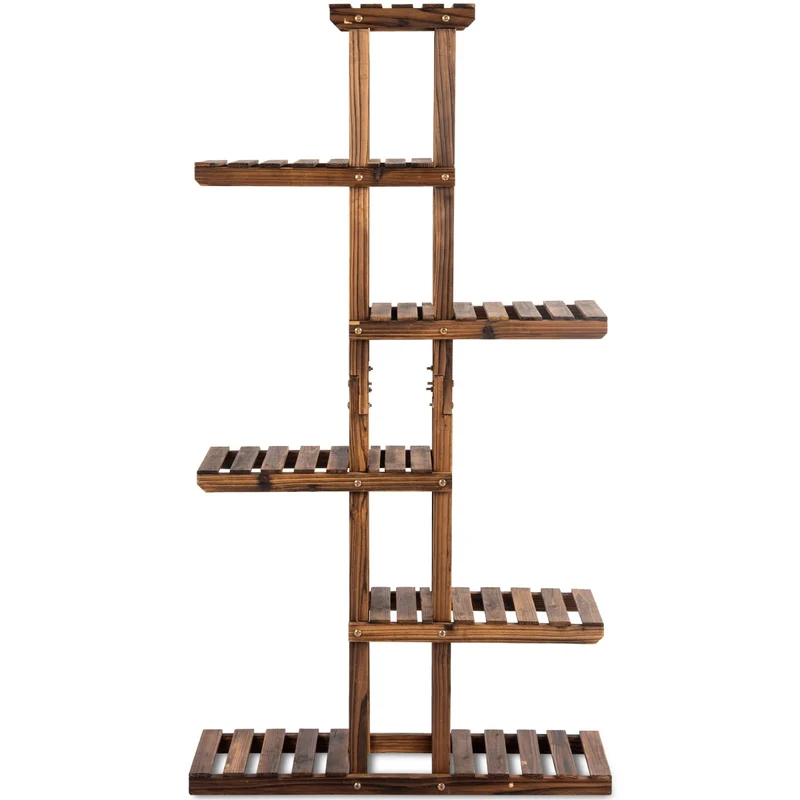 Etagère à fleurs en bois à 6 niveaux 75 x 25 x 140cm porte plante décoration 20_0000611