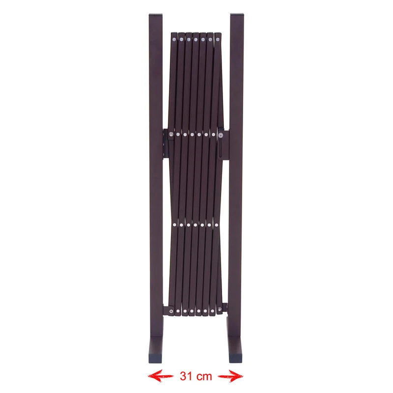 Barrière treillis à ciseaux grille de protection des animaux extensible marron aluminium hauteur 103cm, largeur 31-261cm 04_0003377