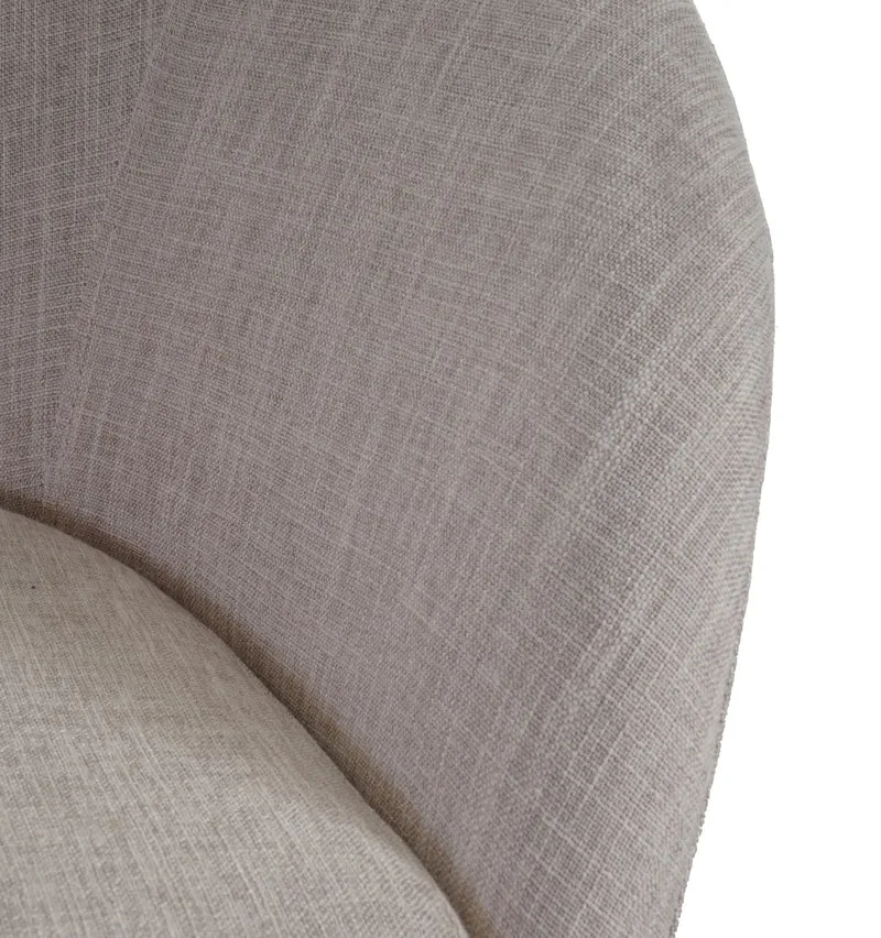 Chaise de salle à manger cuisine design rétro scandinave en tissu crème-gris pieds bois clair 04_0002377