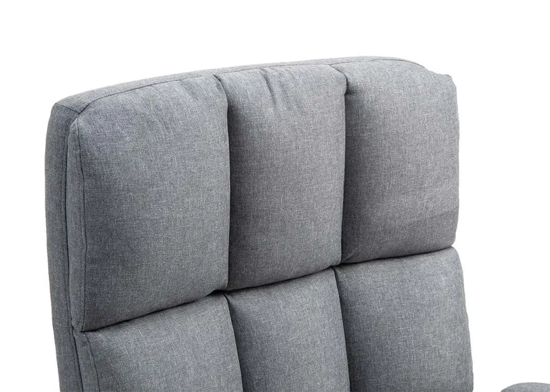 Chaise de bureau pivotante réglable en hauteur en tissu gris forme ergonomique 04_0001874