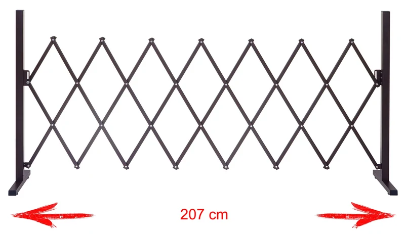 Barrière treillis à ciseaux grille de protection des animaux extensible aluminium hauteur 103cm, largeur 27-207cm 04_0001211